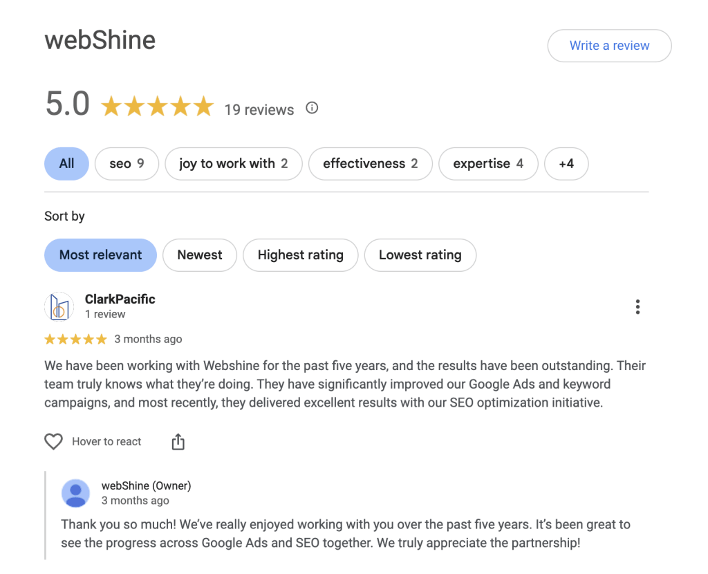 Google Maps reviews